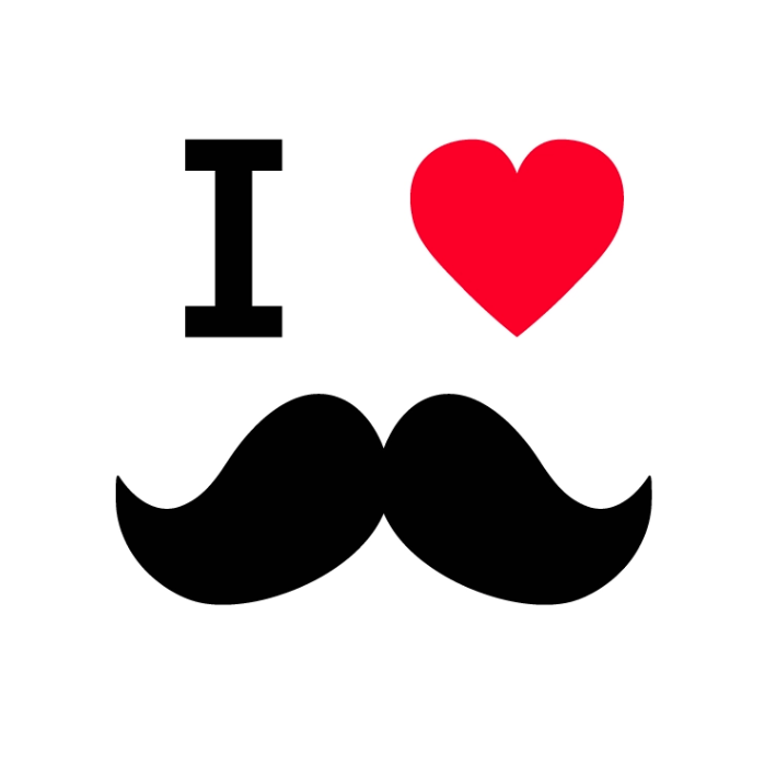 Αυτοκόλλητα αυτοκινήτου και για μηχανές I love mustache